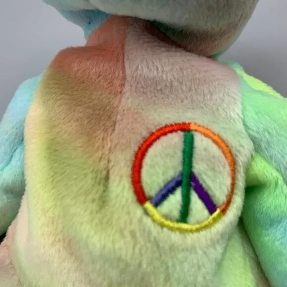 1996 Ty Beanie Babies Collection PEACE the Multi-Colored Bear - Picture 3 of 8